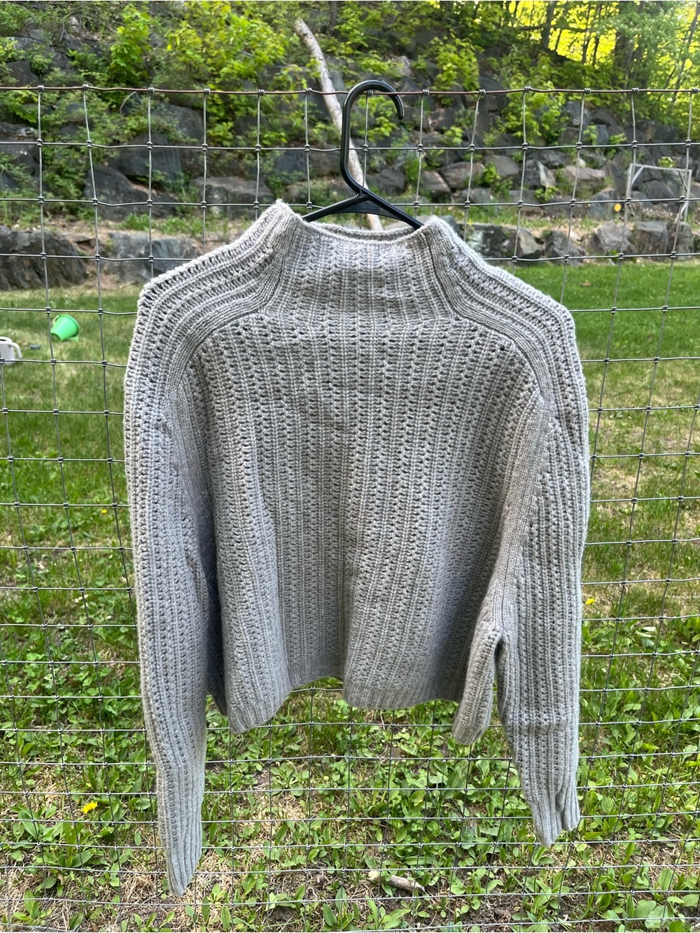 Madewell Grey Rib-Knit Mock Neck Women’s Sweater